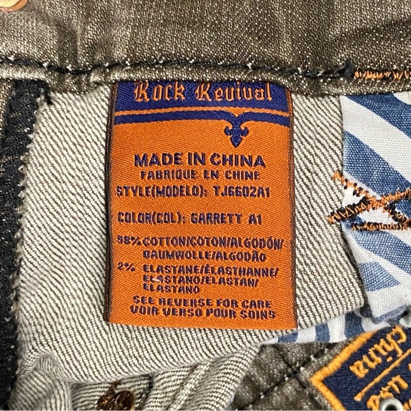 Rock Revival Garrett A1 Straight Jeans Gray - Picture 5 of 6